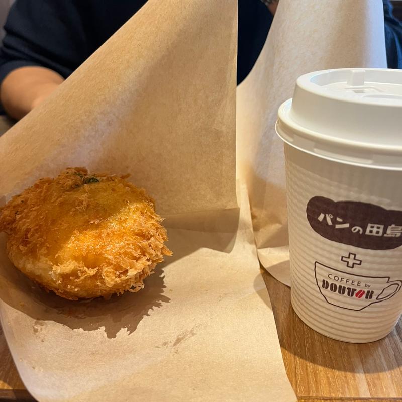 半熟卵ビーフシチュー＋ホットコーヒー(パンの田島＋ドトール マークイズ福岡ももち店)