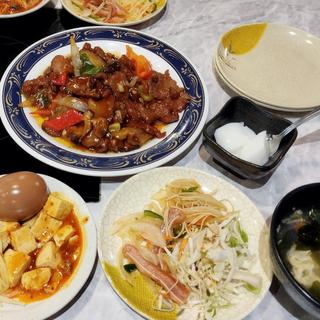 定食(牛肉のオイスターソース炒め)(逸品火鍋 四季海岸)