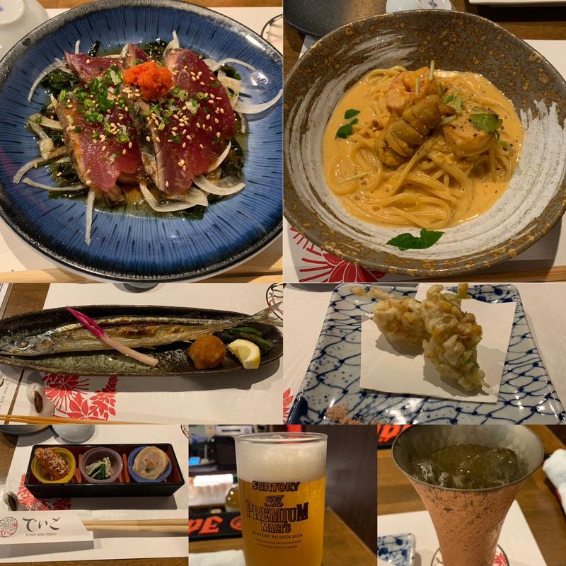 ウニのクリームパスタほか(SUSHIBARでいご)