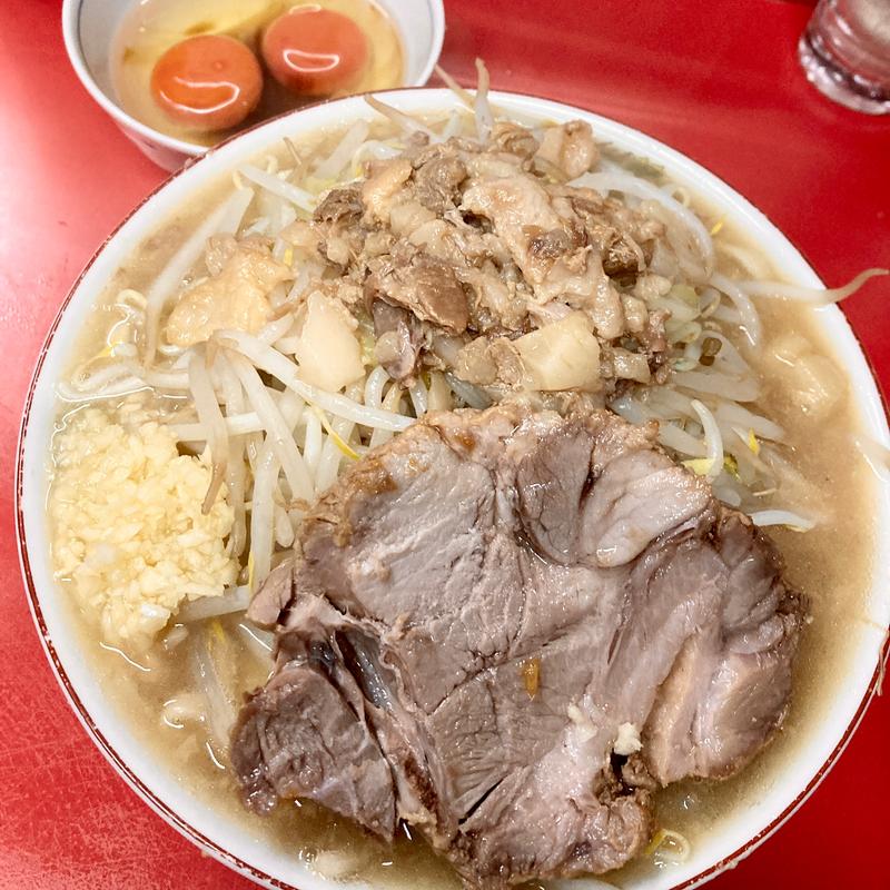 ラーメン半分  すき焼き帝王  全マシ(ラーメン二郎  京都店)