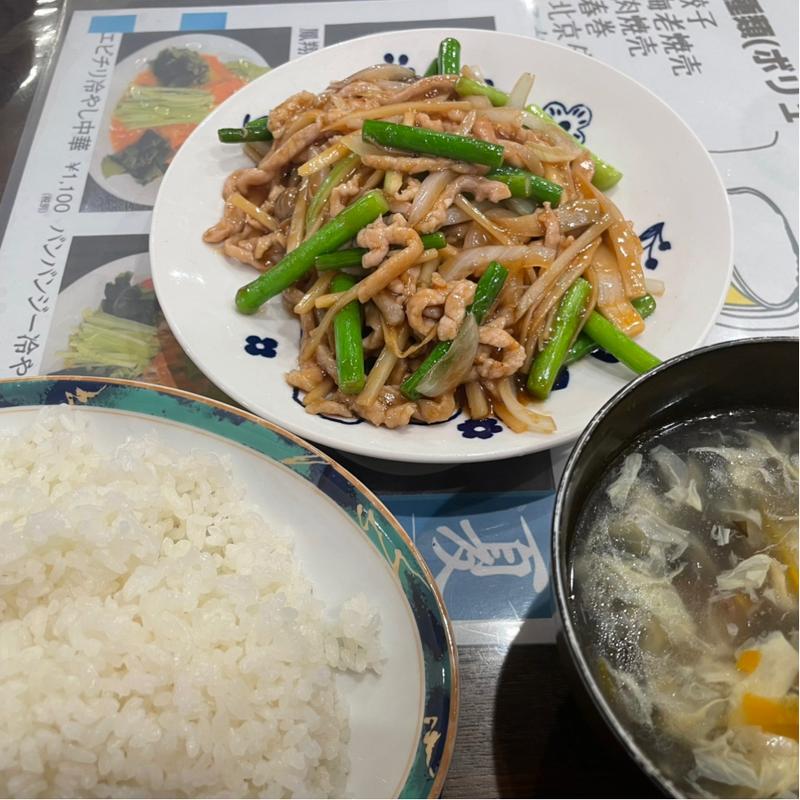 豚肉とニンニクの芽炒め定食(鳳翔 )