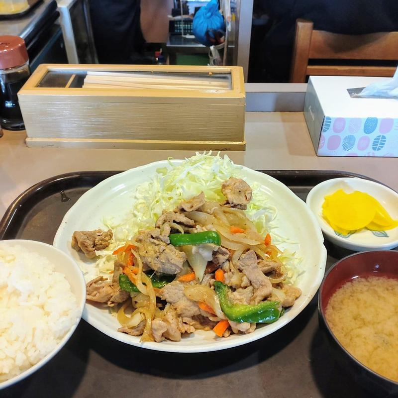 生姜焼き定食(たぬき )