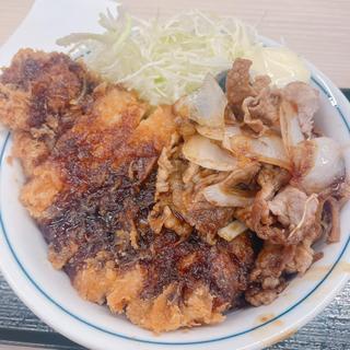 牛焼肉とロースカツの合い盛り丼(かつや 千歳烏山店)