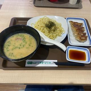 鶏白湯つけめん炭火鴨肉&餃子セット(5個)