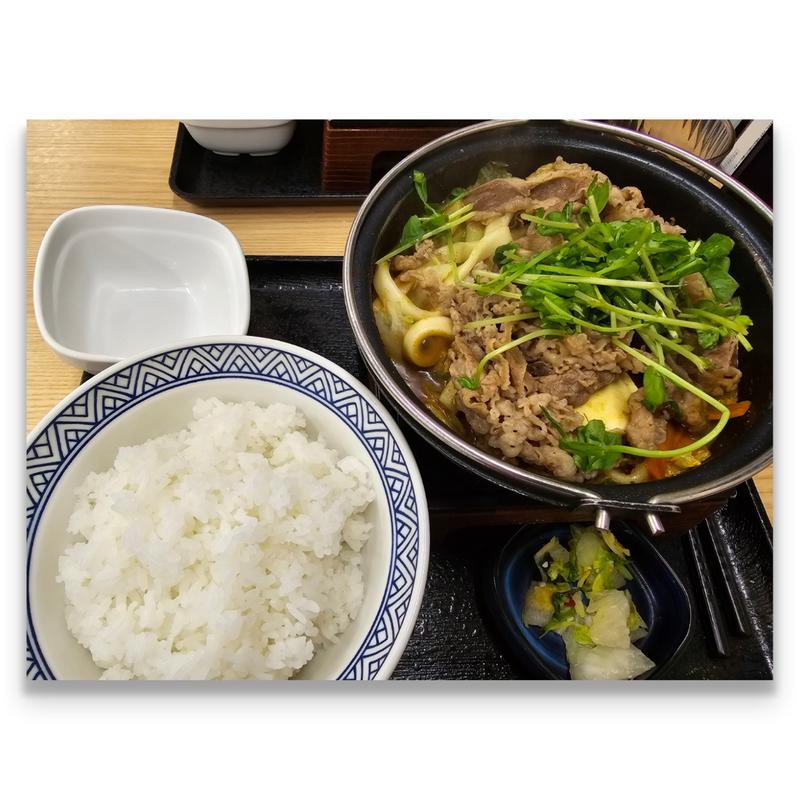 牛カレー鍋膳＋ご飯増量(吉野家 市川鬼高店)