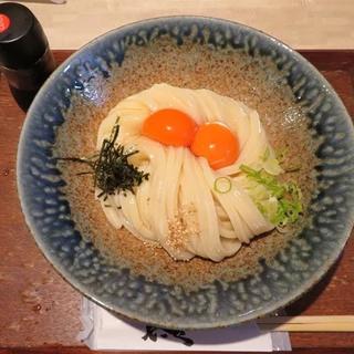 こだわり卵のとろ〜り濃厚卵黄生醤油うどん(ひだりうま )