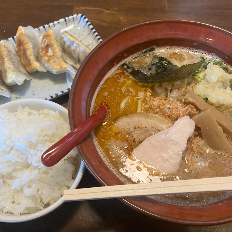 海老むじゃきそば+ライス(四代目むじゃき)