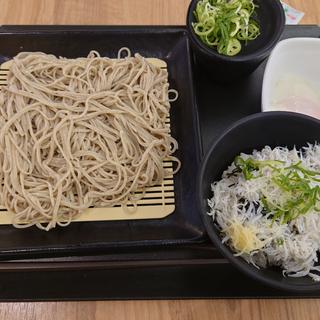 冷 ざるそば ミニしらす丼セット(芝大門 更科布屋 海老名SA)