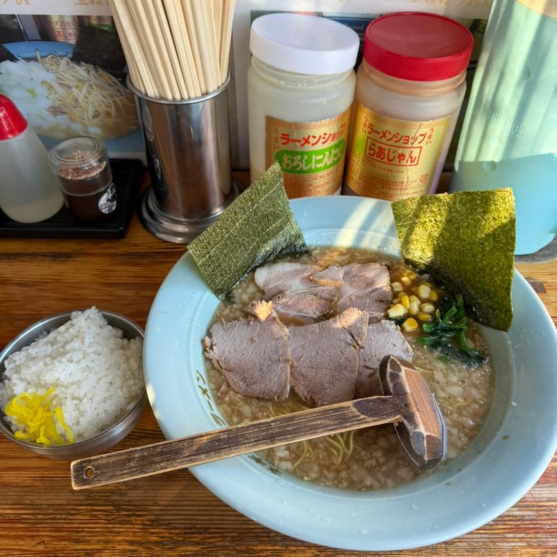 味噌チャーシュー麺　半ライス(ラーメンショップ椿 上彦川戸店)