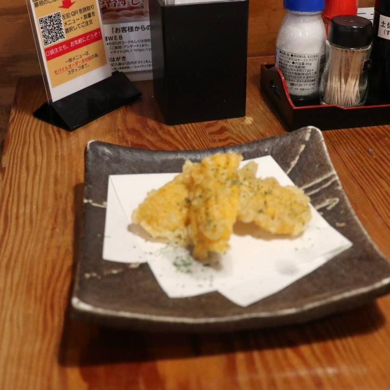 とうもろこしら天ぷら(や台ずし 和泉府中駅前町)