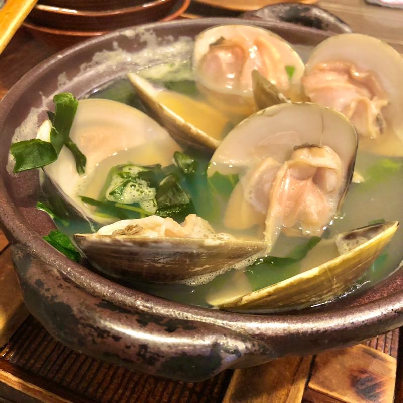 ハマグリの酒蒸し(うずまき ひめじまの巻)