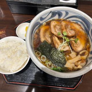 ちゃーしゅう麺＆小ライス(手打らーめん満月)