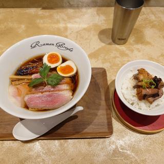 熟成醤油全乗せ+炙鴨ごはん(拉麺ぶらい)