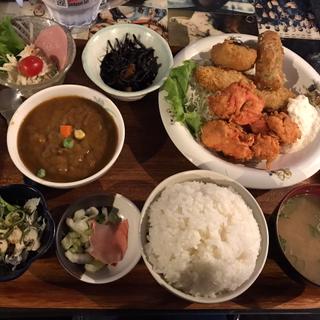 桜唐揚げ＆mixﾌﾗｲ 定食(えちごやきゅーぴー)