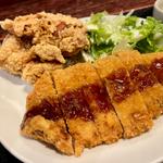 炭美豚ロースかつ定食(肉系居酒屋 肉十八番屋 赤坂店)