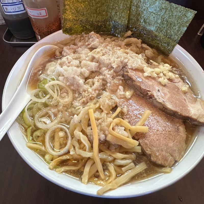 醤油中華そば大盛り身入りダブル(手打ち中華そば 酒田)