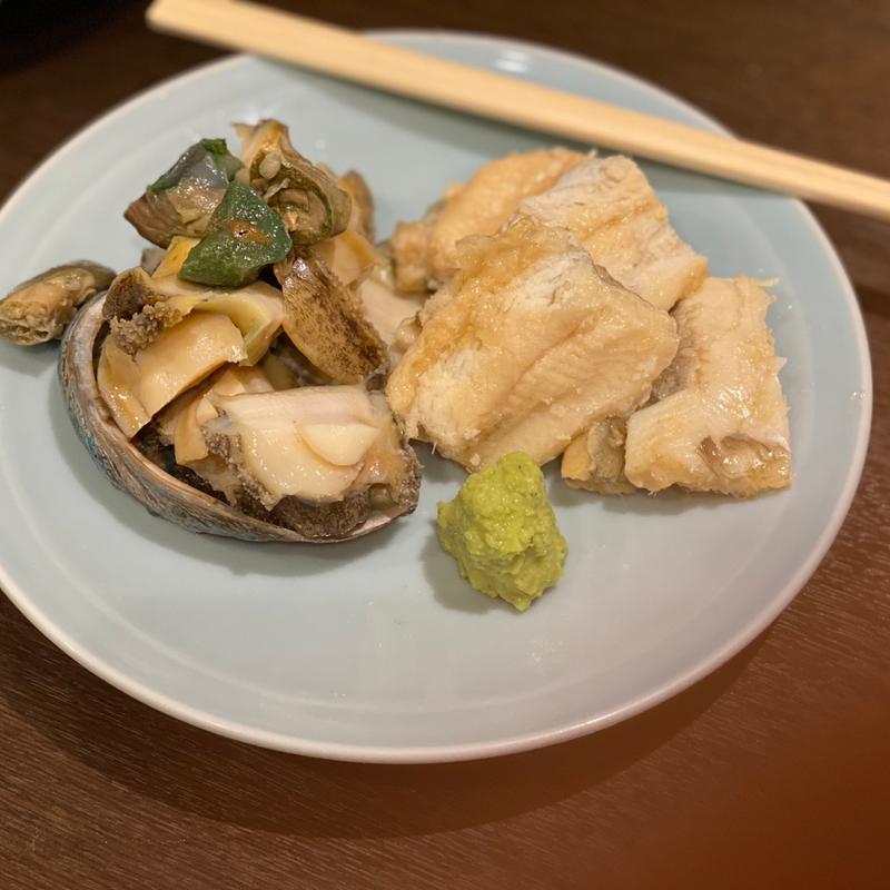 蒸し鮑と穴子の煮凝り(川治)