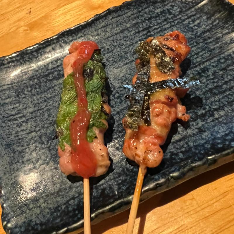 しそ巻＋とりわさび(やきとりやさんあっ鶏)