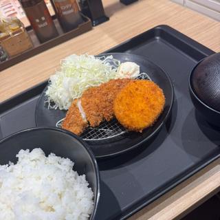 得朝ささみかつ＆コロッケ定食(松のや 上大岡西店)