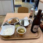 塩さばたまかけ朝食　牛皿　瓶ビール(すき家 東武谷塚駅前店)