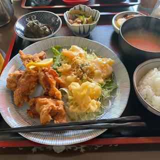 からあげ&エビマヨ定食