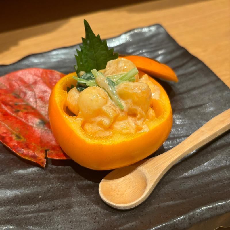 柿の白和え(魚菜由良　雑魚亭)