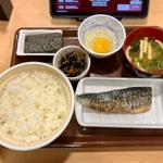塩さばたまかけ朝食(すき家 札幌ポールタウン店)
