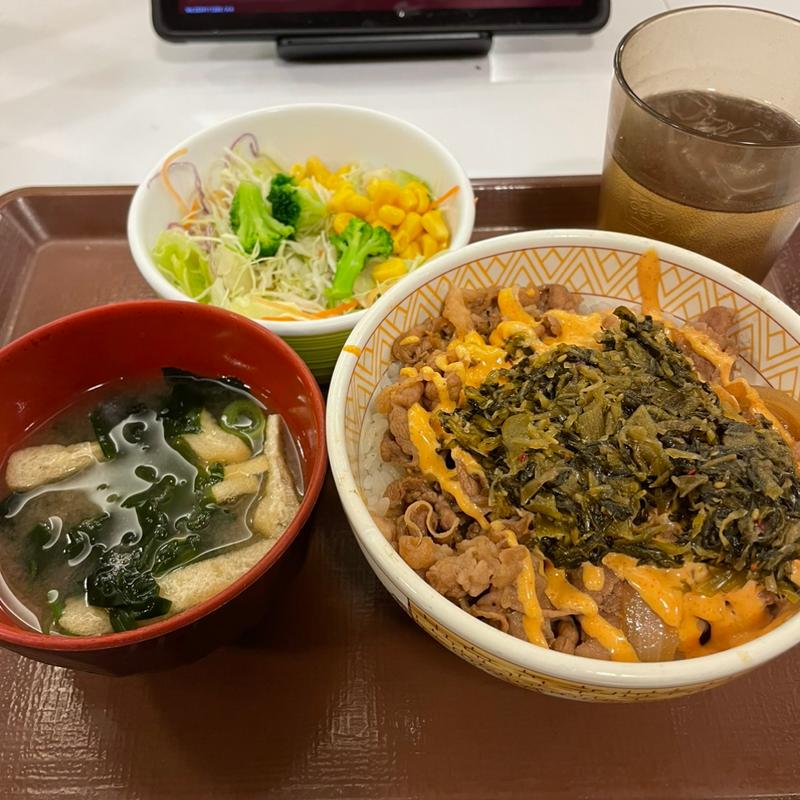 高菜明太マヨ牛丼(すき家 城陽久世店 )