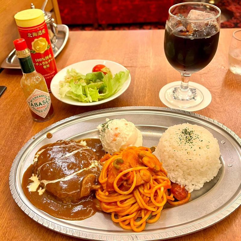 ナポリタンとハンバーグのコンボ(珈琲西武 本店)