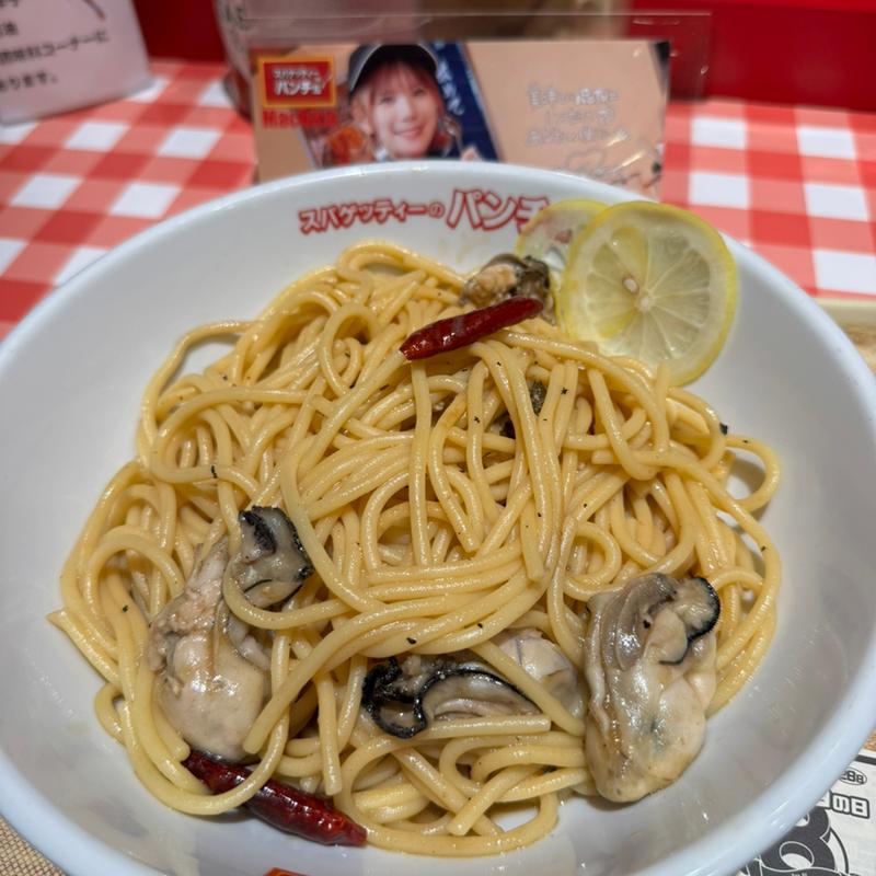 広島産牡蠣とあおさ海苔のペペロンチーノ(スパゲッティーのパンチョ渋谷店)