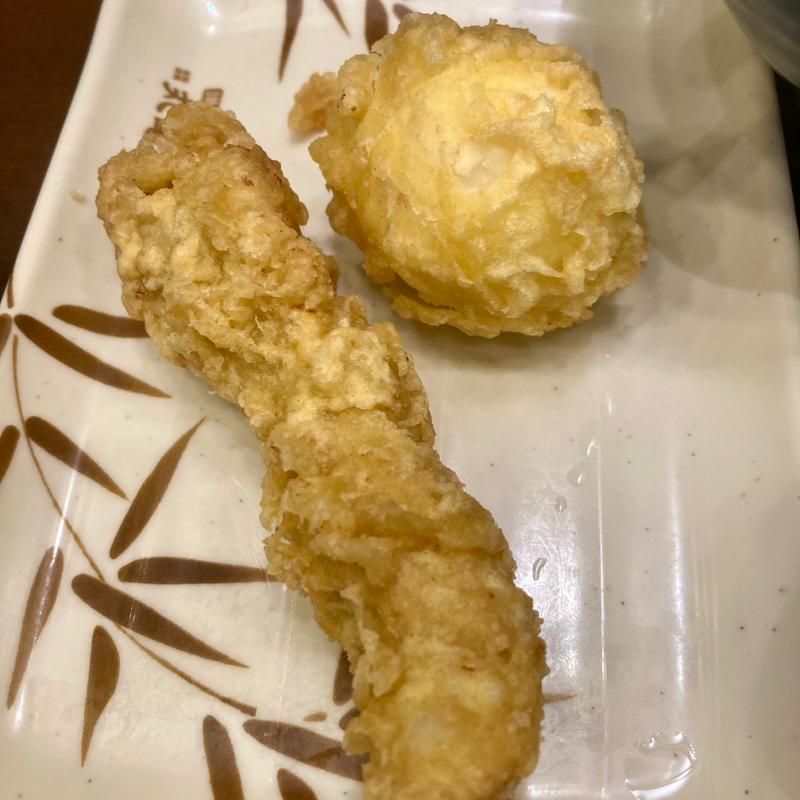 玉子天とかしわ天(丸亀製麺御茶ノ水)