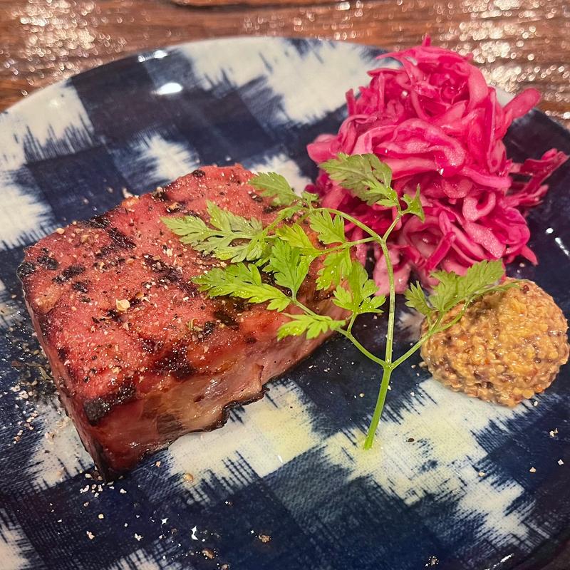 炭火で炙ったパテ・ド・カンパーニュ(bistroあわ)