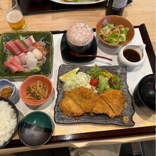 ヒレ、刺身定食