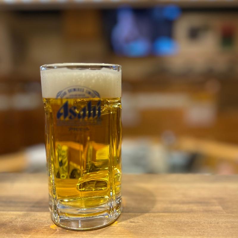 スーパードライ樽生中ジョッキ(ハイカラ屋二合半)