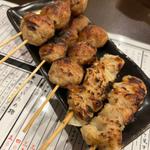 つくね、皮串(画龍庵)