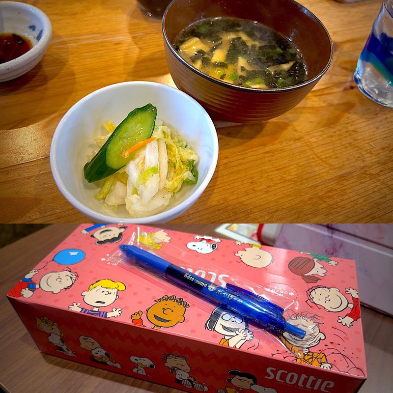 味噌汁・お新香(居酒屋 たすく)