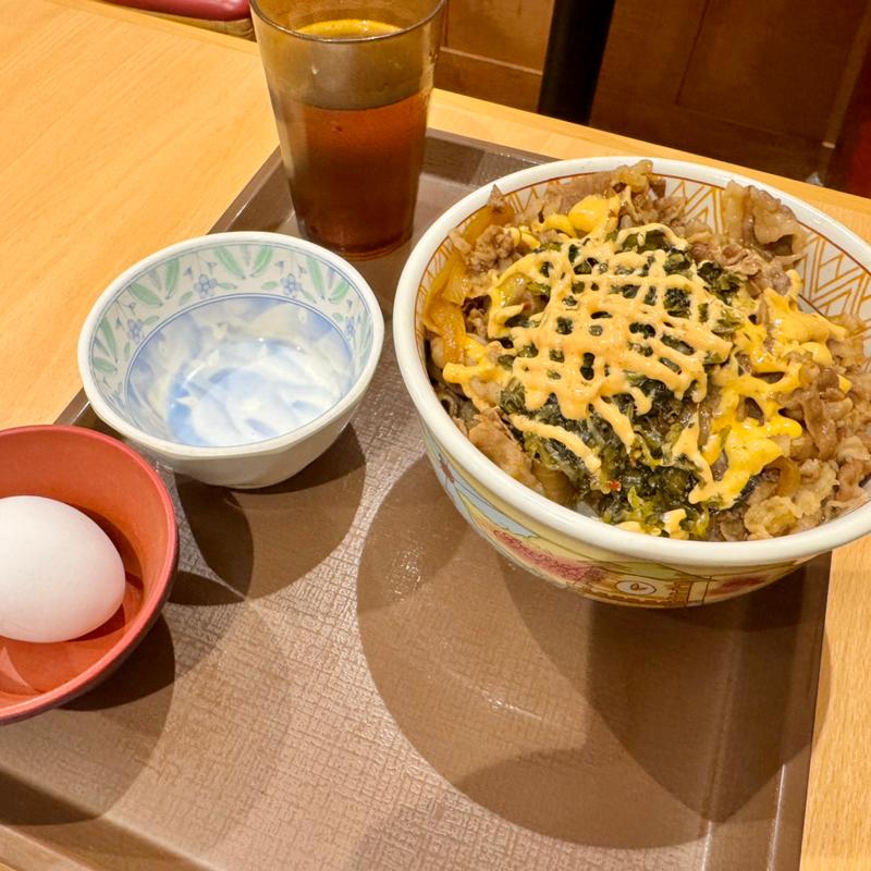 高菜明太マヨ丼＋たまごセット(すき家 下羽生店)