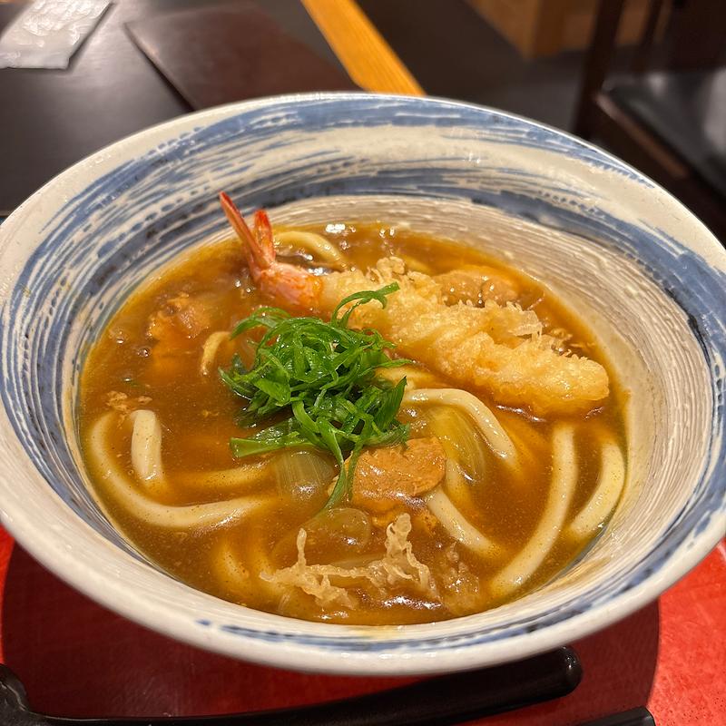 海老天カレーうどん(実演手打うどん 杵屋 桶川東武マイン店)