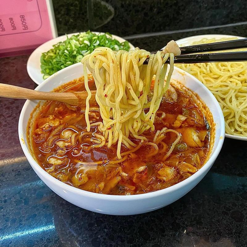 つけ麺 豚キムチ 麺2玉 ライス 中(馴染味)