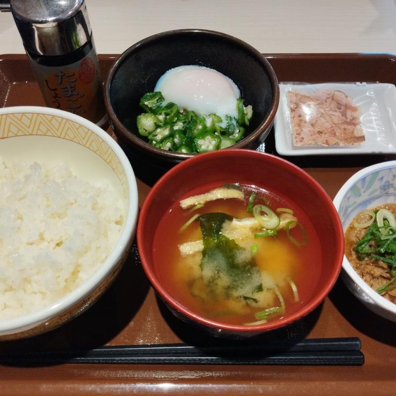 牛まぜのっけ朝食 並(すき家 葛飾亀有一丁目店)