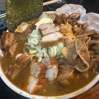 アンコウ&あん肝味噌SPラーメン大盛り、肉増し、つけ玉(一条流がんこ総本家分家荒木町)