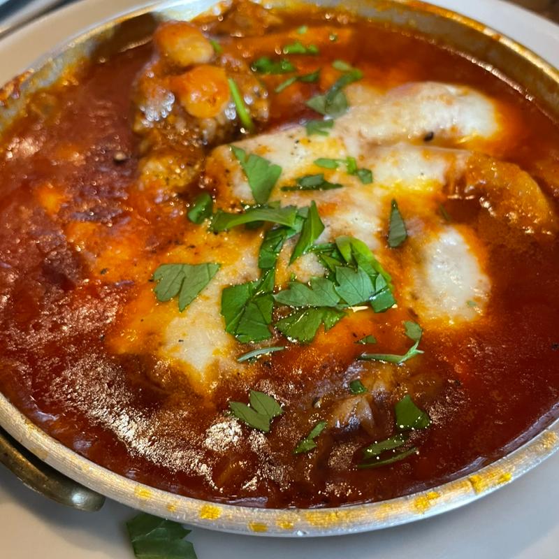 トリッパとギアラの煮込みとモッツアレラオーブン焼き(na)