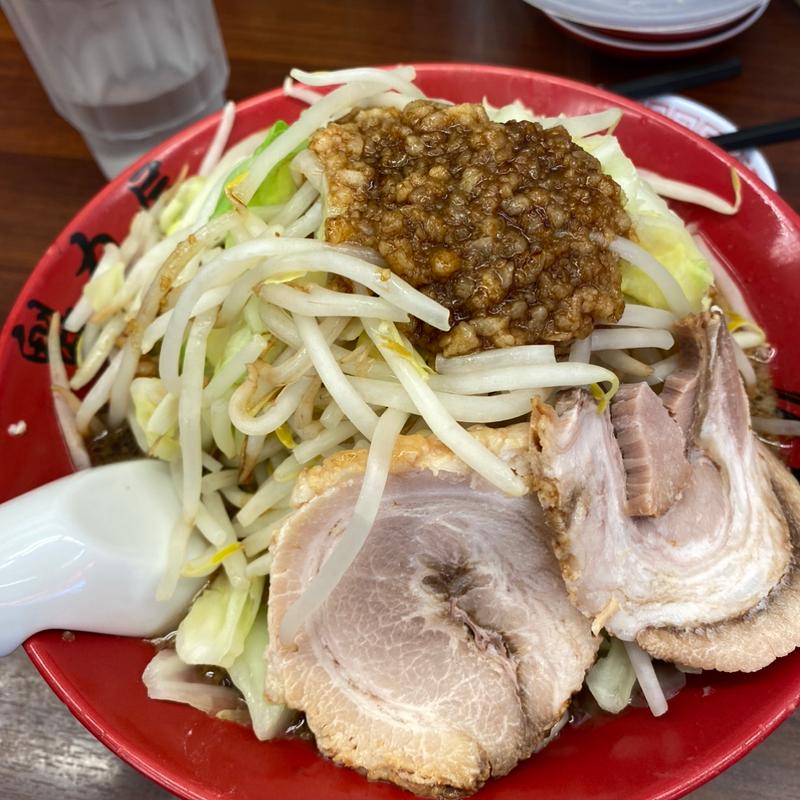 にんにく背脂漆黒醤油ラーメン(京都北白川ラーメン魁力屋 三鷹大沢店)