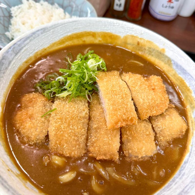 薄いカツカレーうどんとご飯(カレーうどん専科 祥)