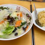 野菜湯麺＋半チャーハン