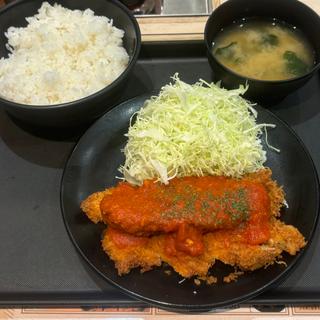 トマトささみかつ定食3本(松のや 中野坂上店)