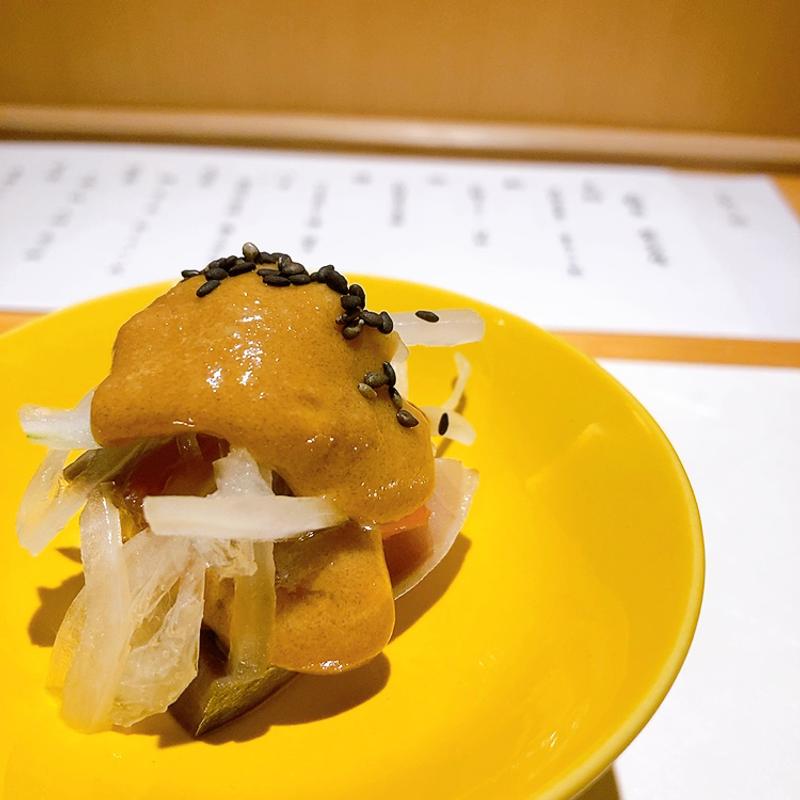 秋鯖きずし　柿酢（霜月ランチコース）(馳走ぬくゐ)