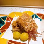 穴子変わり揚げ　銀杏（霜月ランチコース）(馳走ぬくゐ)