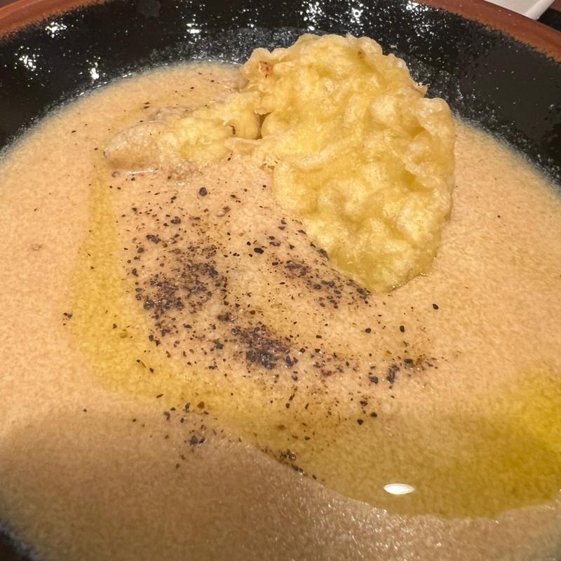 玉ねぎ天のポタージュつけ汁(丸亀製麺三木)