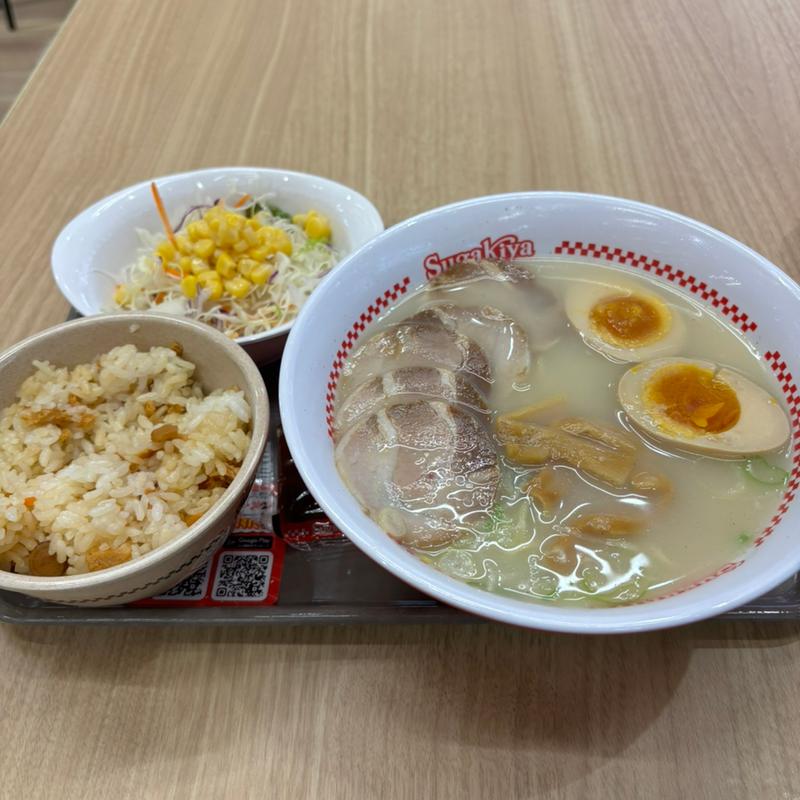 ラーメンセット　ブラックフライデークーポン(肉4枚、味玉)(スガキヤ 岡崎イオンモール店 )